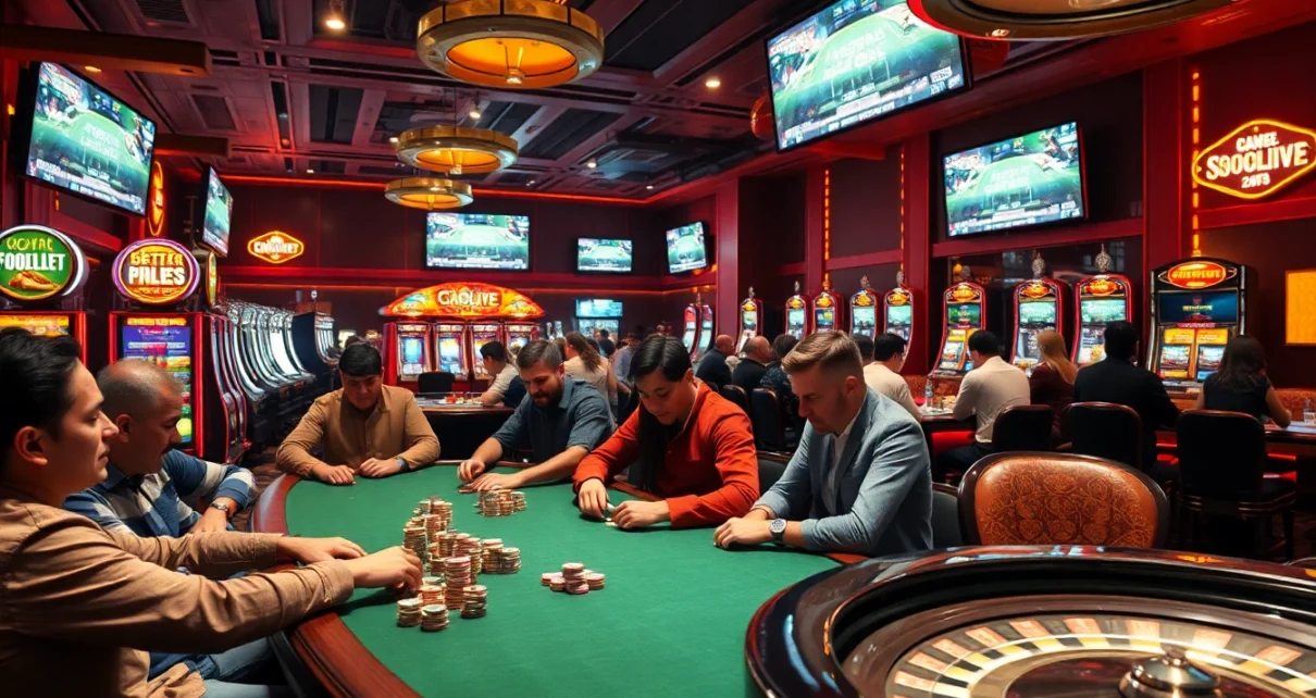Engage in thrilling gambling excitement while watching xem bóng đá socolive at a lively casino poker table.